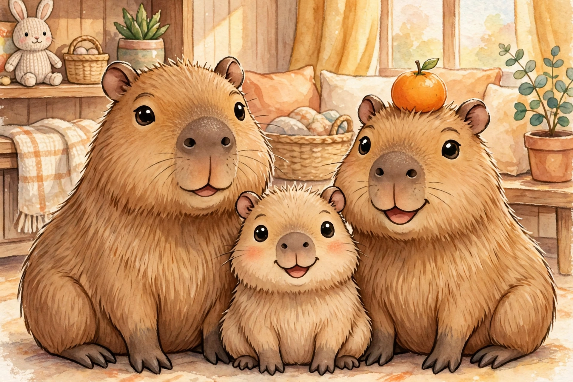 Three capybaras